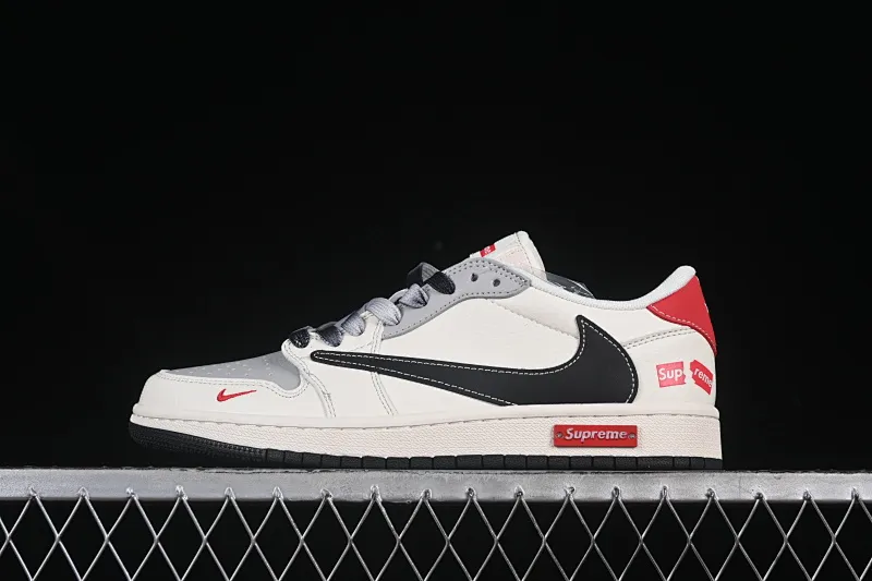 All categories Air Jordan Jordan series basketball shoes Air Jordan 1 Low High-end customized low-top sneakers Travis Scott x Fragment Design x Air Jordan 1 Low OG SP AJ1 Joe 1 Supreme joint beige black metal red label low-top cultural casual sneakers XS6089-510